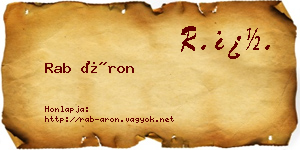 Rab Áron névjegykártya